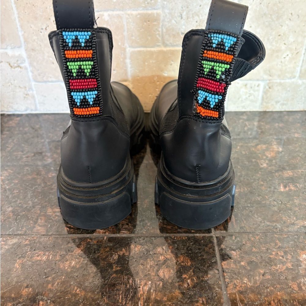FARM Rio Lug Sole Chelsea Boot Plant a Tree black lug chunky sole size $250